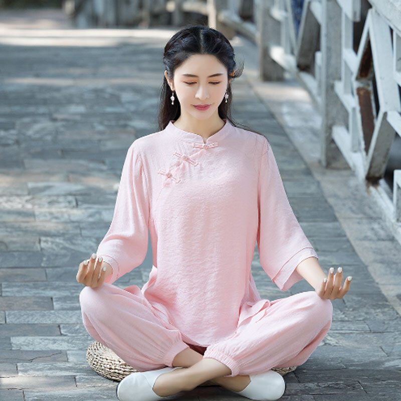 Bộ Đồ Thiền Nữ Phong Cách Trung Hoa Cổ Điển Cotton Mùa Hè 2023 Thiết Kế Giản Dị Cho Phụ Nữ Từ 18-25 Tuổi