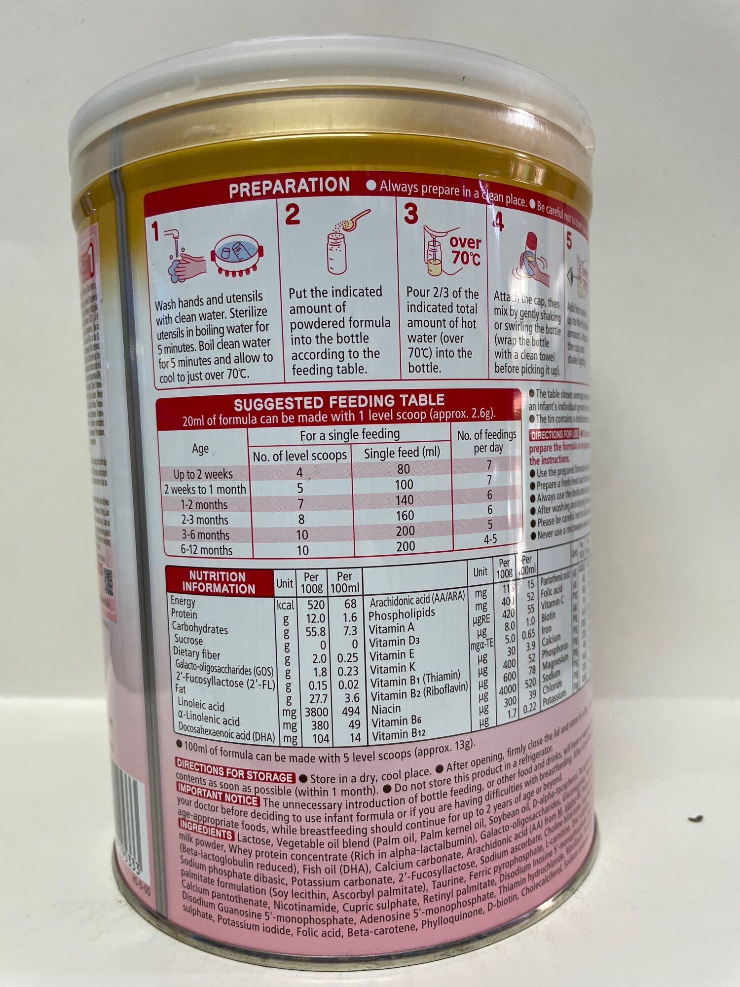 Sữa Wakodo 1 (nhập khẩu) date: 06/2025 - Lon 810g