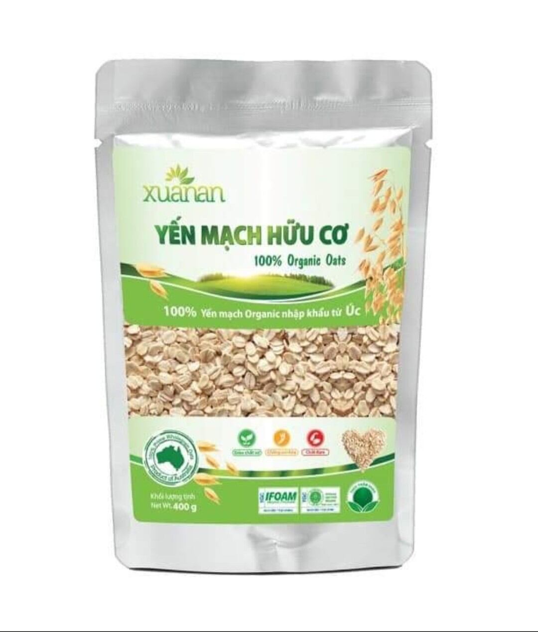 Yến mạch hữu cơ organic 400 gram ( Tặng 1 gói yến mạch hữu cơ 150 gram)