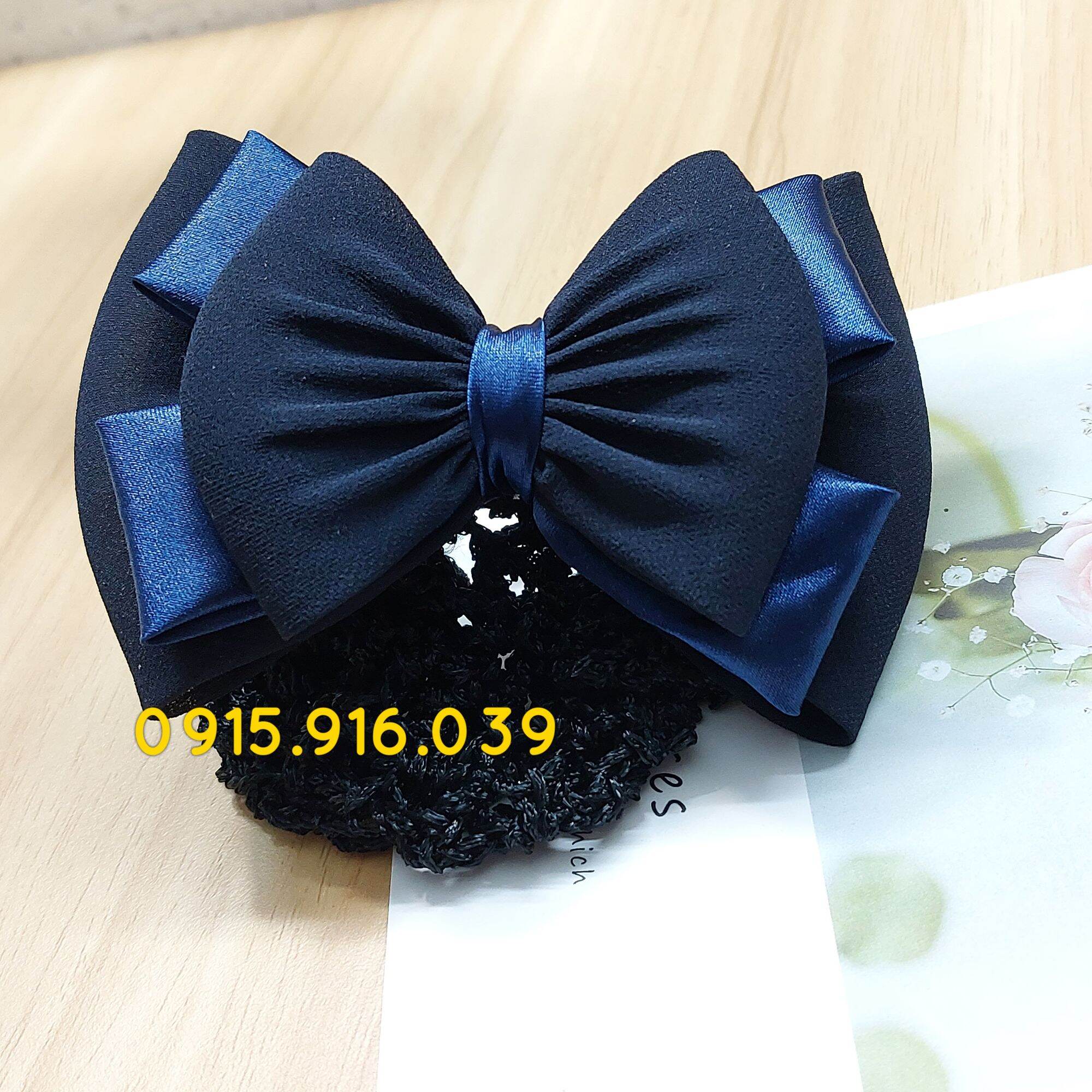 Kẹp Tóc Búi Lưới Hình Nơ, Kẹp Búi Lưới