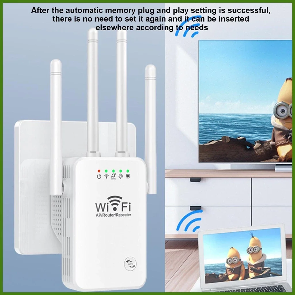 Kích sóng wifi tốc độ cao 300Mbs, 4 râu siêu xuyên tường, Có video cài đặt bảo hành 12 tháng 1 đổi 1