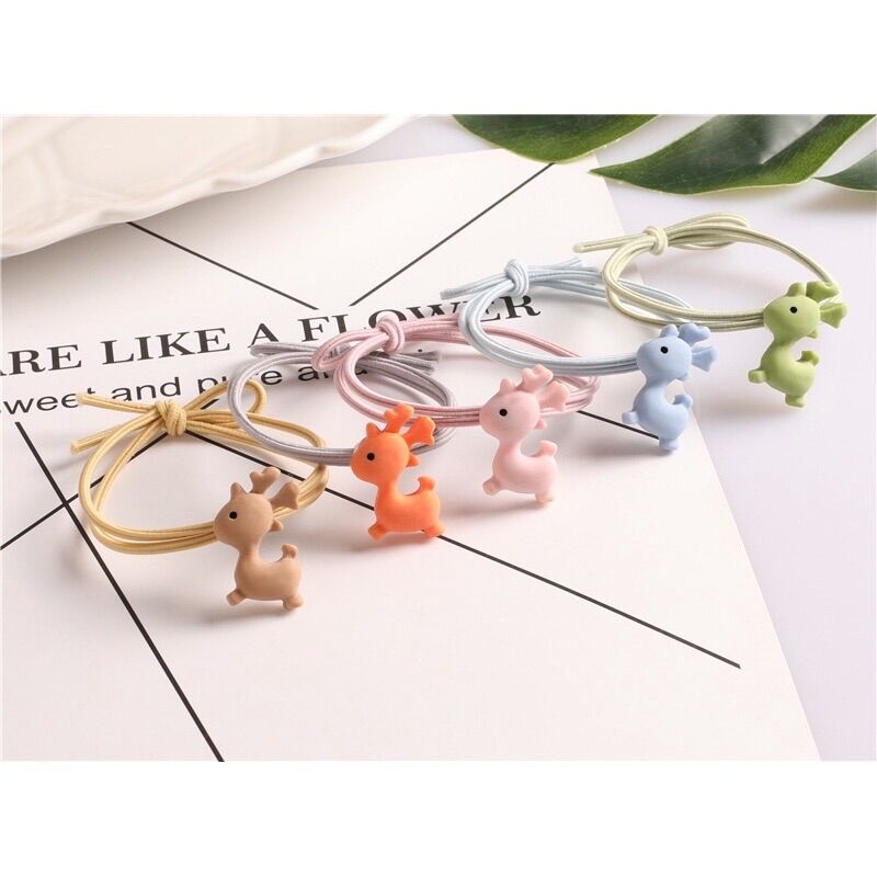 Set 5 cột tóc hình hươu 5 màu dễ thương cho bé