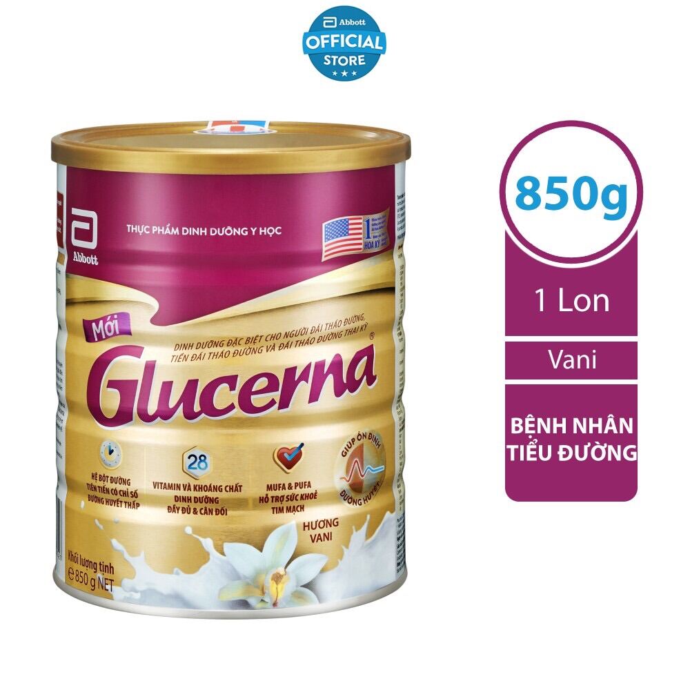 Sữa bột dành cho người bị tiểu đường Glucerna Abbott 850g.