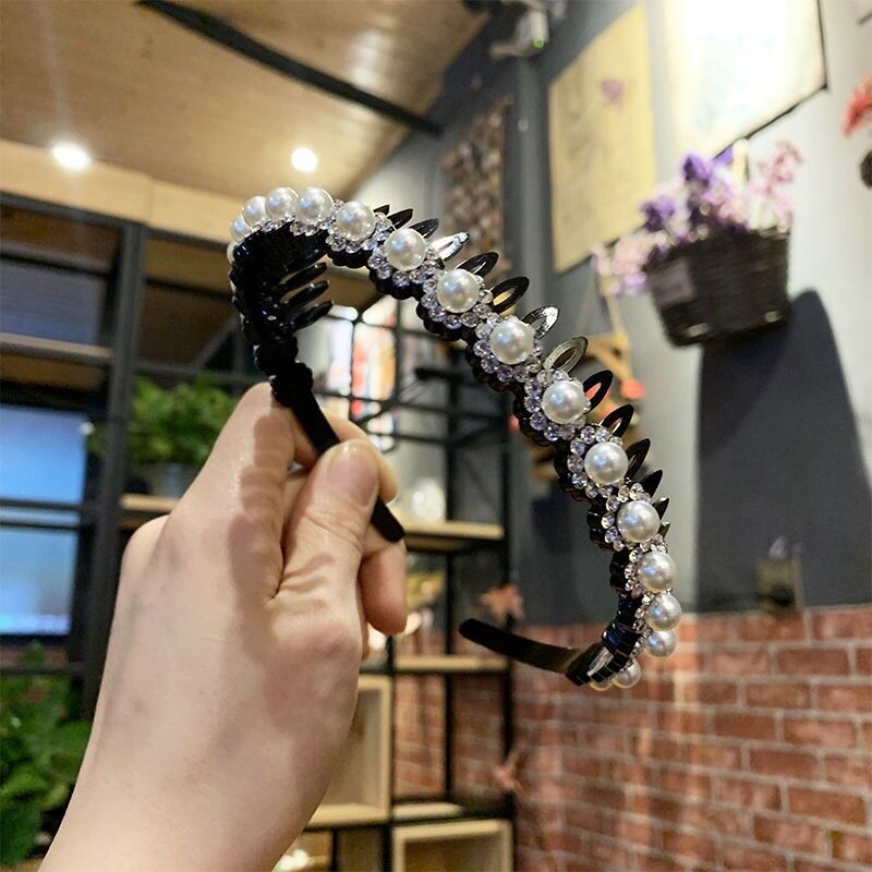Băng đô cài tóc đính đá phong cách Hàn Quốc