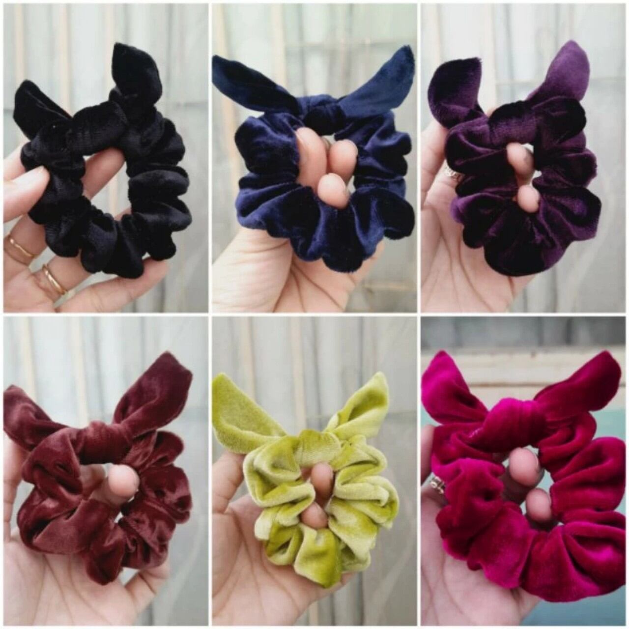 Cột tóc vải nhung tai thỏ dễ thương (cở 6-8cm)