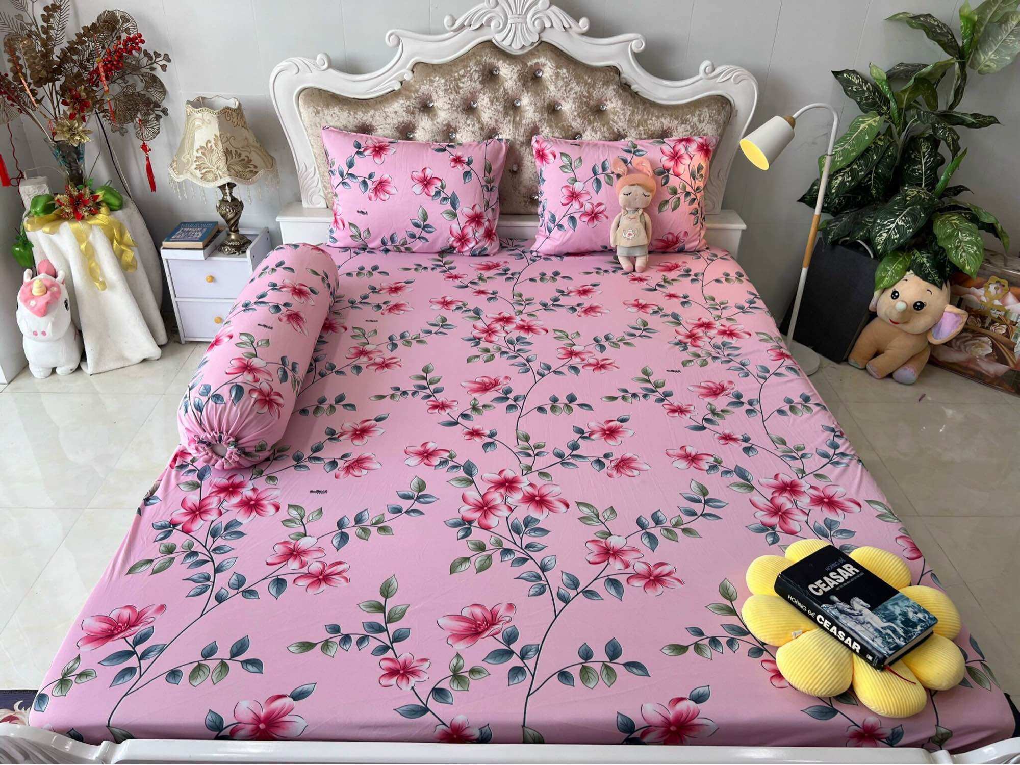 Bộ 4 drap/ga áo gối Thun Lạnh Hàn Quốc 3D Vạn Phát
