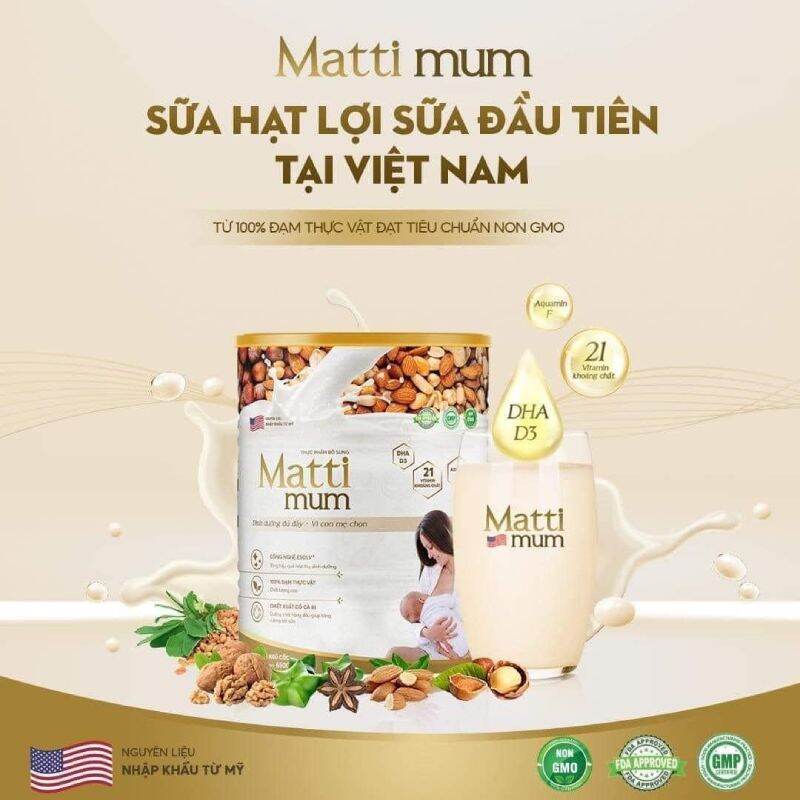 Sữa Hạt Lợi Sữa Matti Mum 100% Đạm Thực Vật Cho Mẹ Sau Sinh 650g