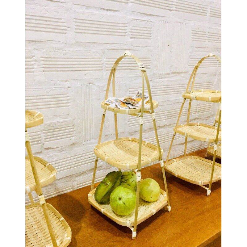 Kệ mẹt tre đan đẹp hình vuông