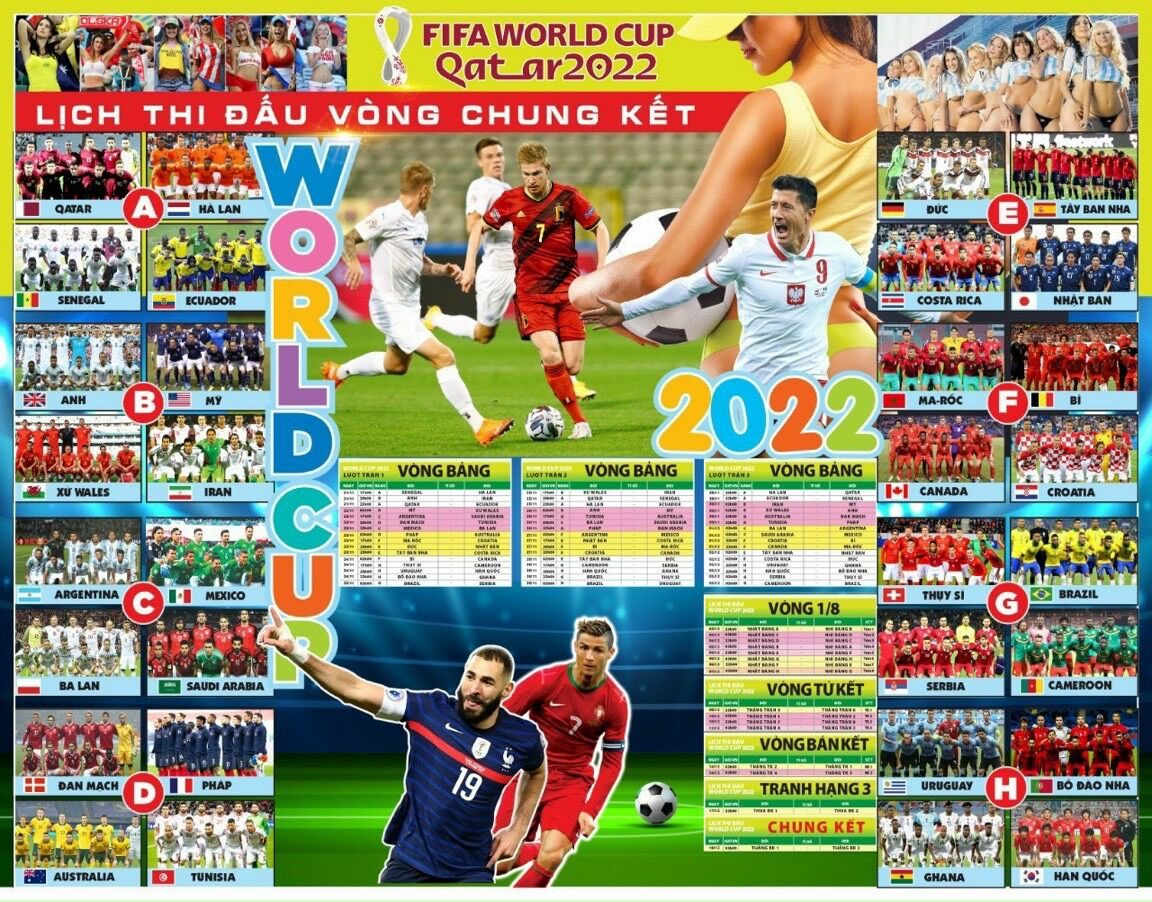 Tặng 2 lịch thi đấu world cup 2022 mẫu 2