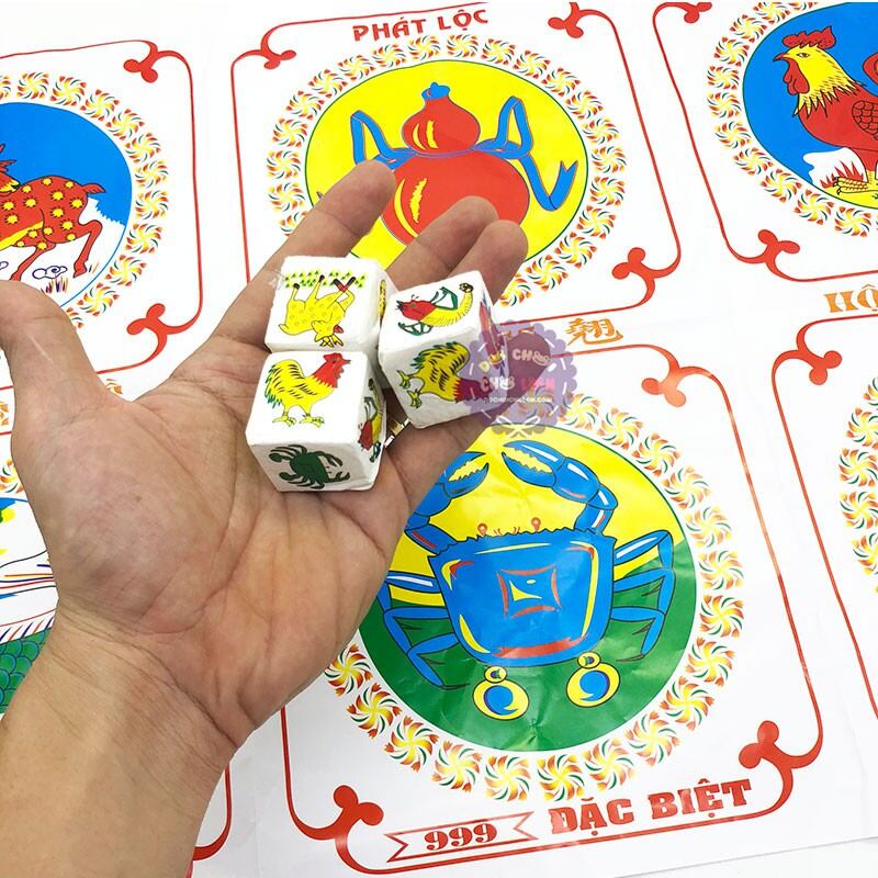 Bộ đồ chơi lắc bầu cua cá cọp bằng giấy