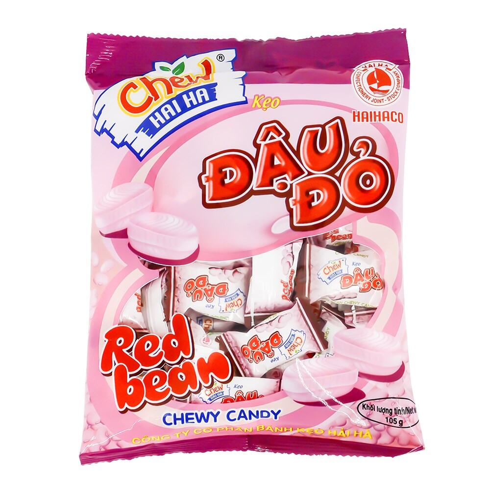 Kẹo xốp Chew vị cam/ khoai môn/ chuối/ dâu/sầu riêng/nho đen Hải Hà gói 85g-300g