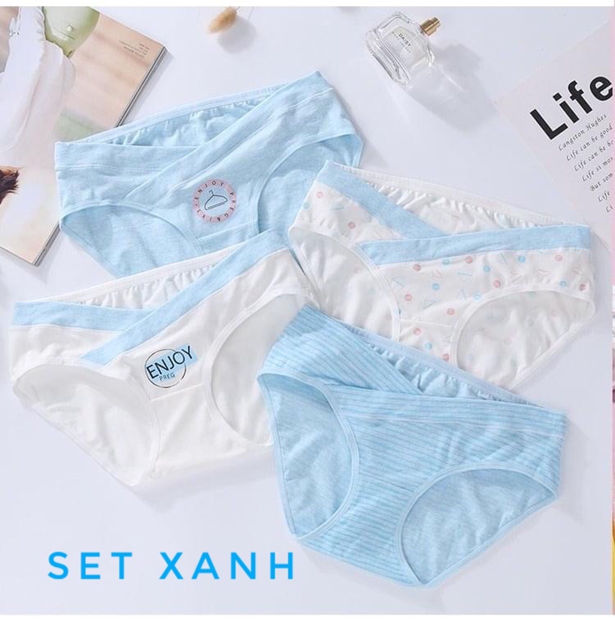 Set 4 quần chip bầu cạp chéo