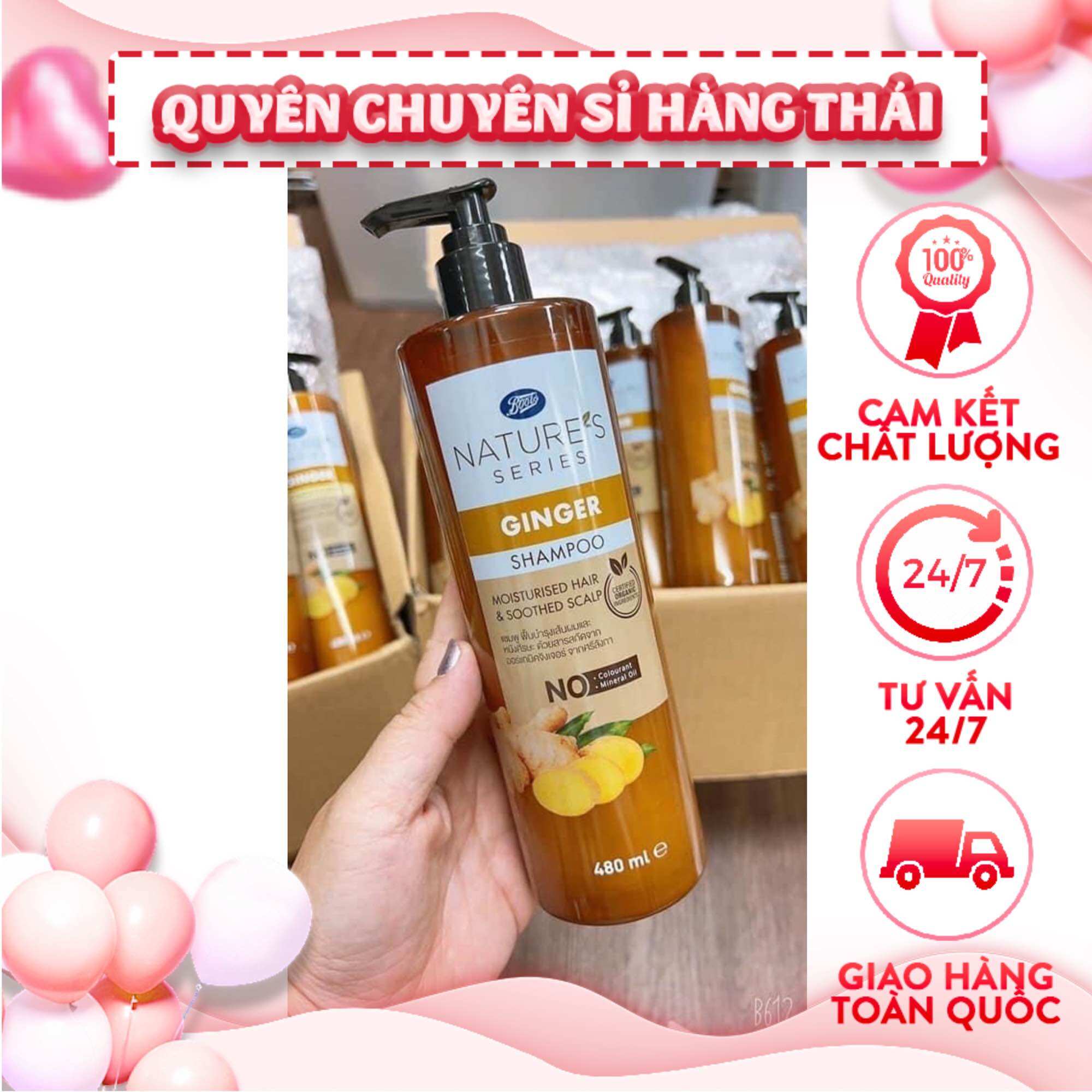 Chai dầu gội gừng boots thái lan