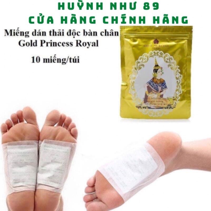 Chính hãngGói 10 miếng dán thải độc chân Gold Princess Royal Thái lan
