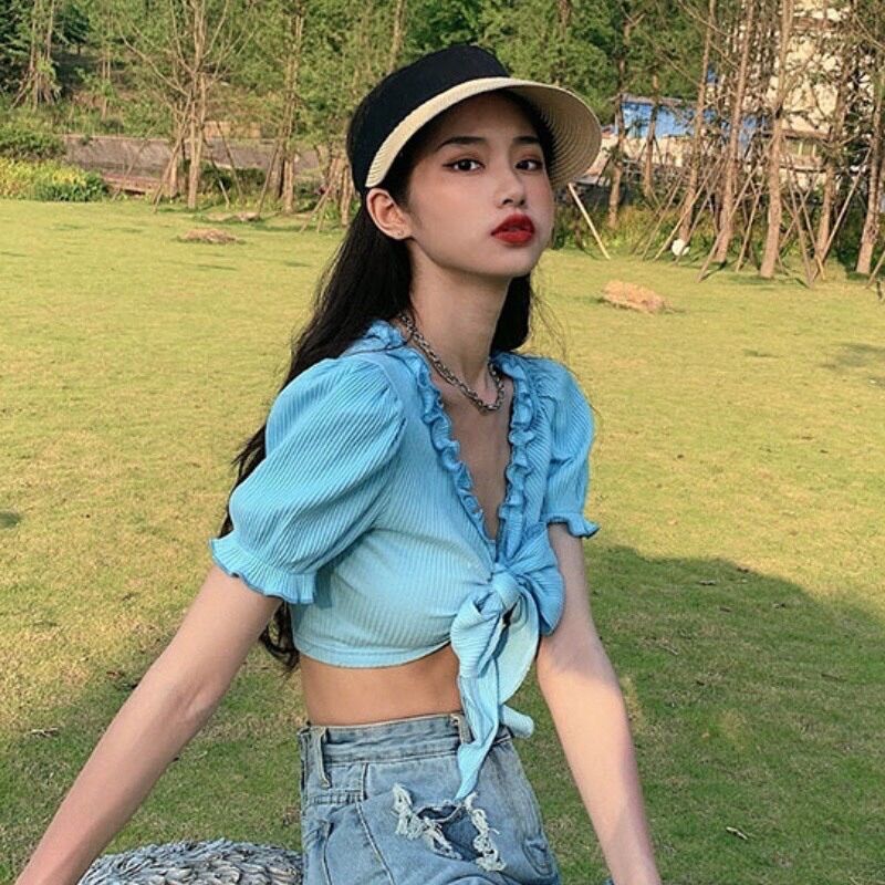 ÁO CROPTOP CỘT NƠ CỰC SEXY A3