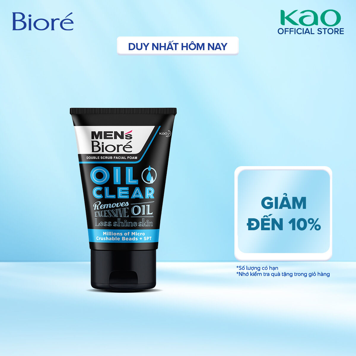 Sữa Rửa Mặt Men Biore Hạt Tác Động Kép Sạch Nhờn 100g