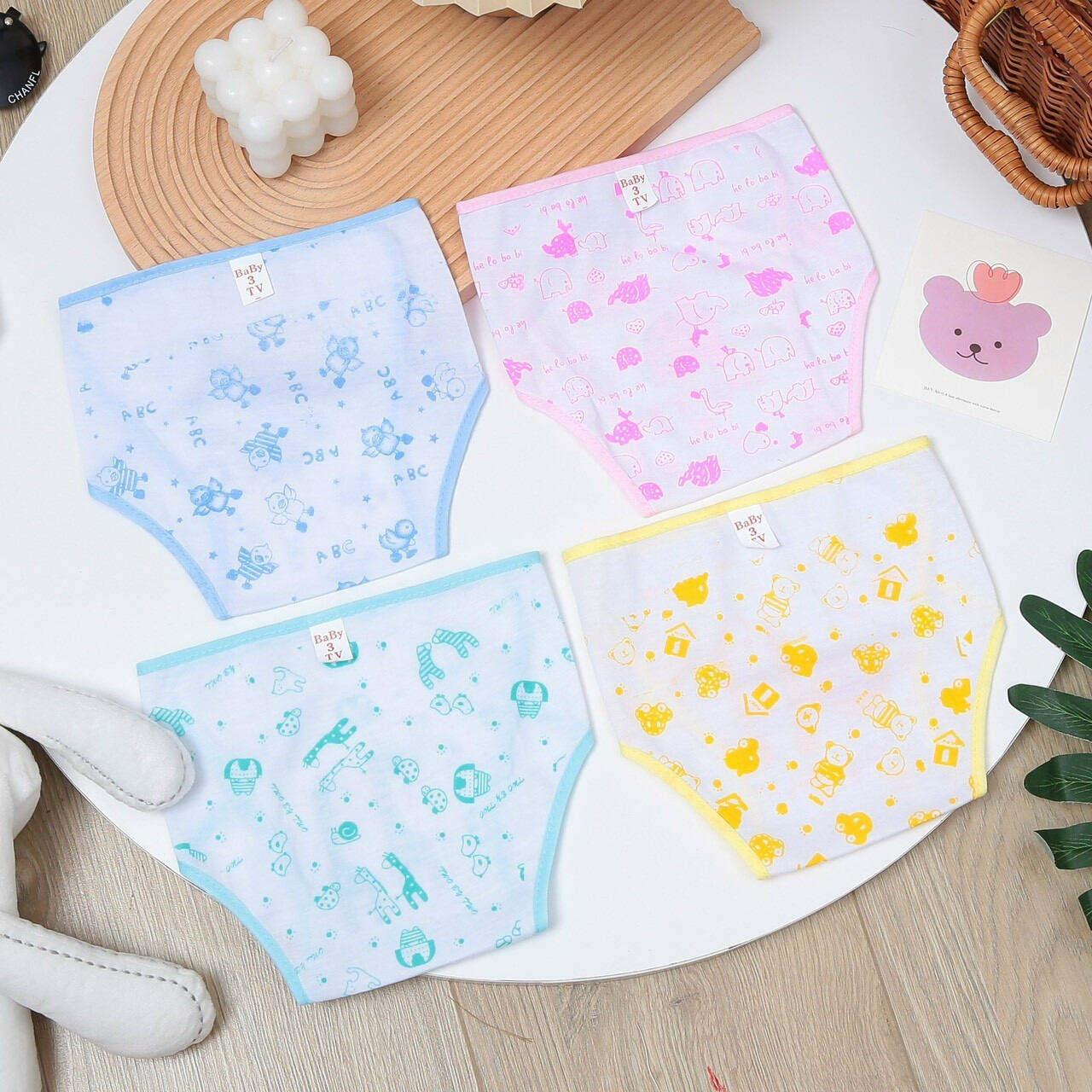 Set 10 tả vải in hình dễ thương cho bé