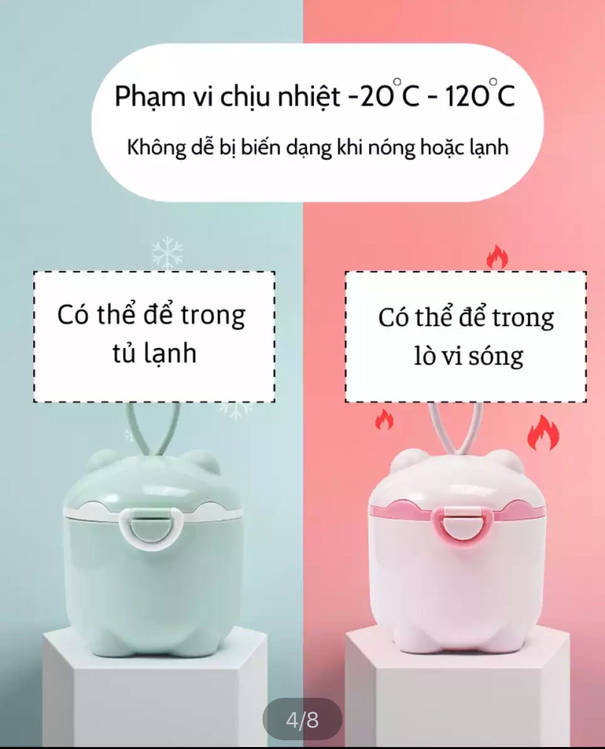 Hộp bảo quản sữa bột, đựng thức ăn nhẹ di động cho trẻ sơ sinh