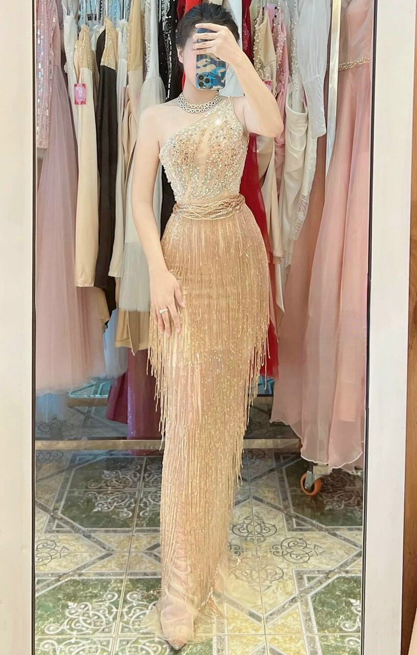 ĐẦM MAXI 1 VAI PHỐI RUA KẾT