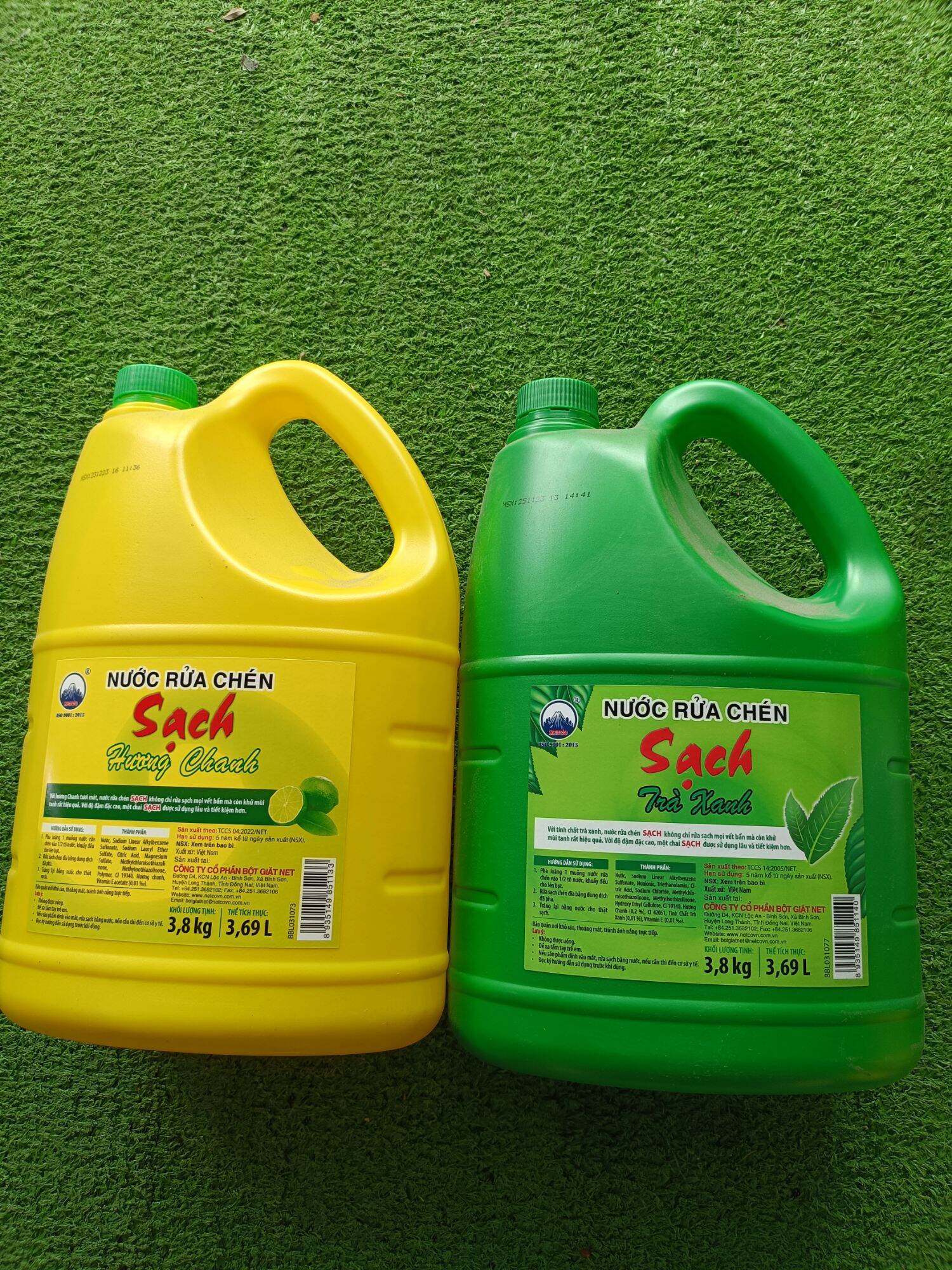 nước rửa chén sạch chanh, sạch trà can 3.8kg