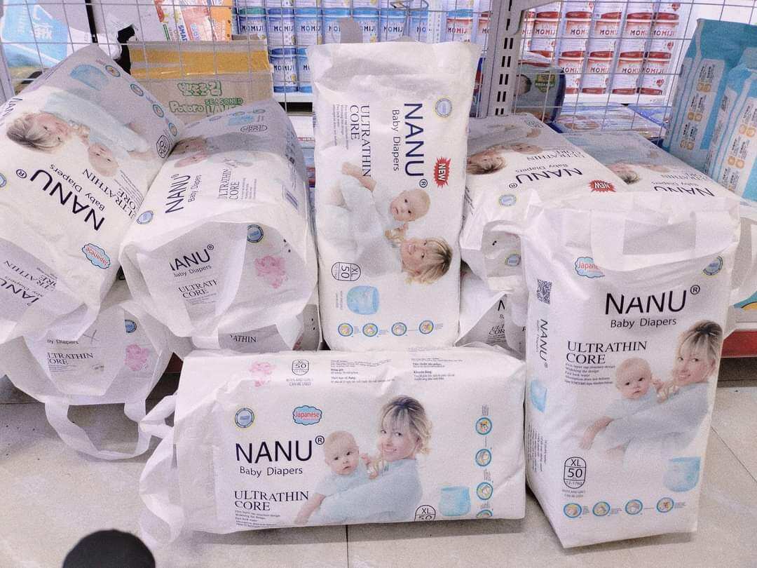 [Tặng 1 miếng mặt nạ nhau thai cừu] Bỉm Nanu mềm, mỏng thấm hút được 700ml phù hợp cho bé tiểu vừa tiểu ít