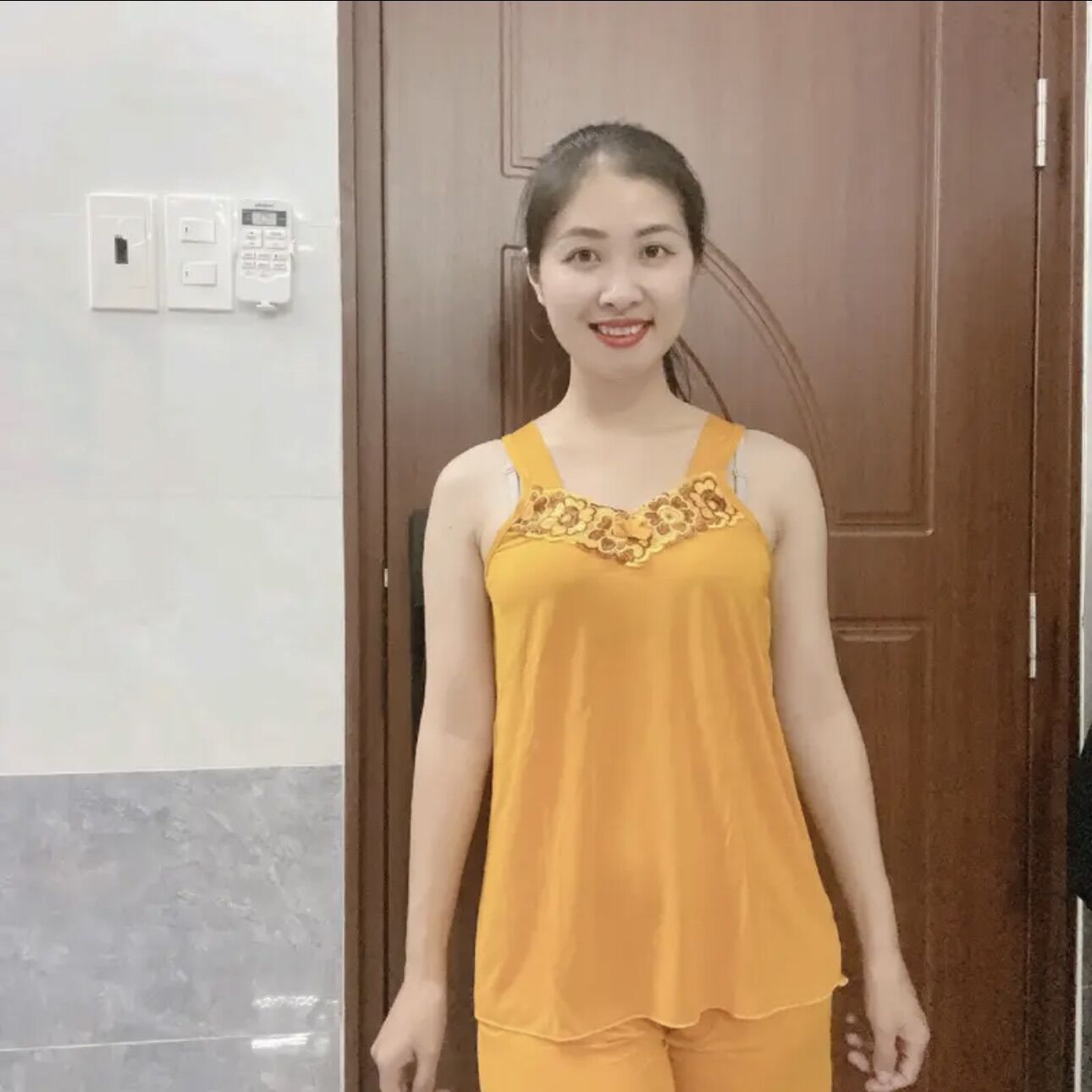 Bộ đùi thun lạnh dây bản phối ren hoa