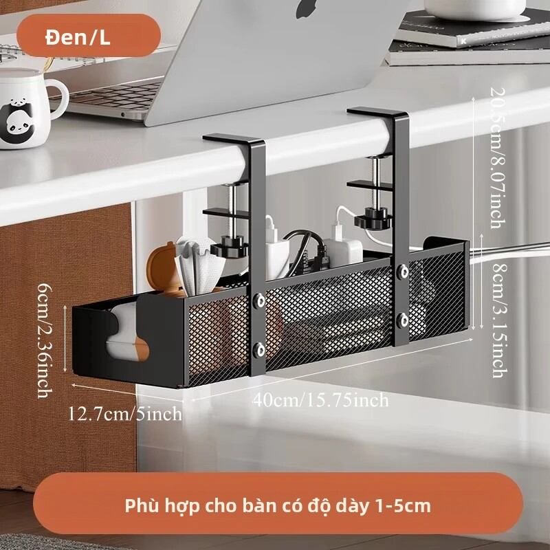 Khay Quản Lý Dây Cáp Dưới Bàn Có Thể Kéo Dài Với Kẹp Giữ Dây Nguồn Có Thể Thu Vào Không Cần Khoan Giải Pháp Lưu Trữ Bằng Kim Loại Cho Văn Phòng Và Gia Đình