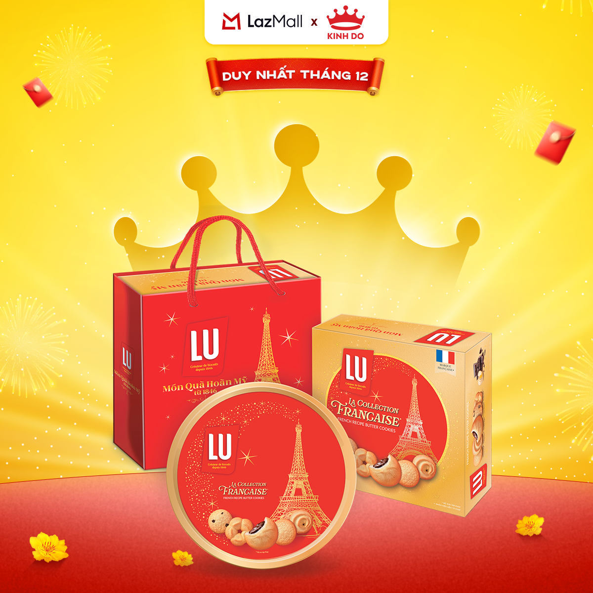  Bánh Quy Bơ Thập Cẩm Công Thức Pháp LU Combo 2 Hộp X 180G 