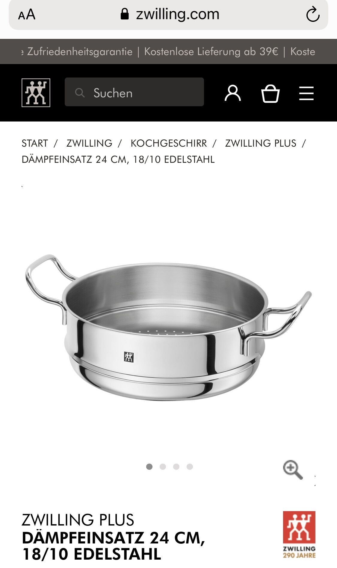 🇩🇪xửng hấp cao cấp zwilling plus 24cm thép không gỉ 18/10 bền đẹp từ đức