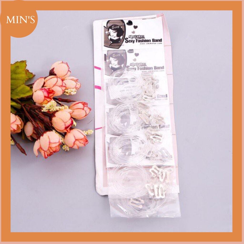 Dây áo trong suốt sợi bún nhỏ.
