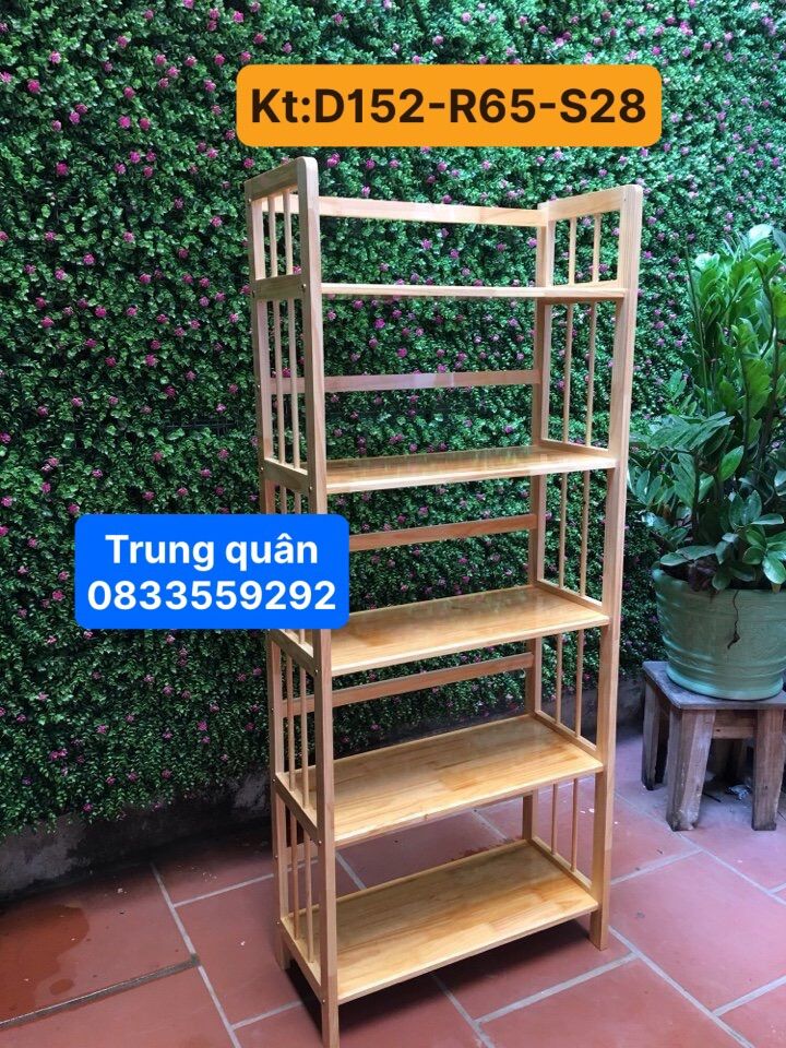 Kệ gỗ 5 tầng 65cm gỗ tự nhiên