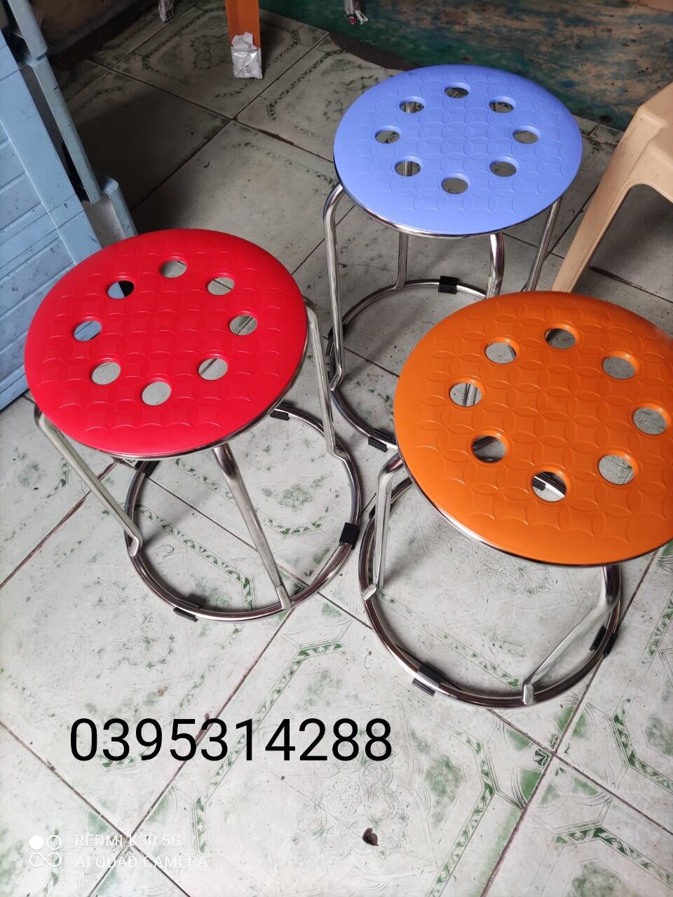 Ghế đôn inox mặt nhựa cao cấp