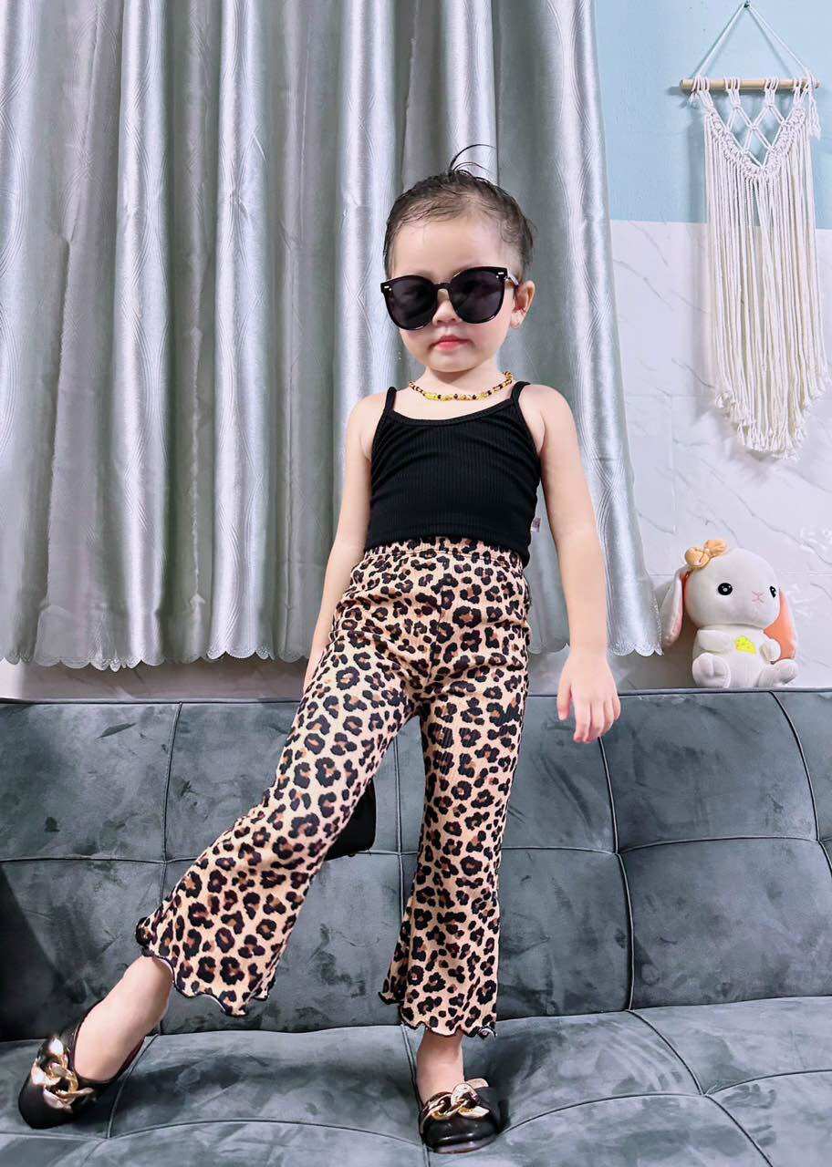 Set Quần Beo Xinh Bé Gái Cá Tính