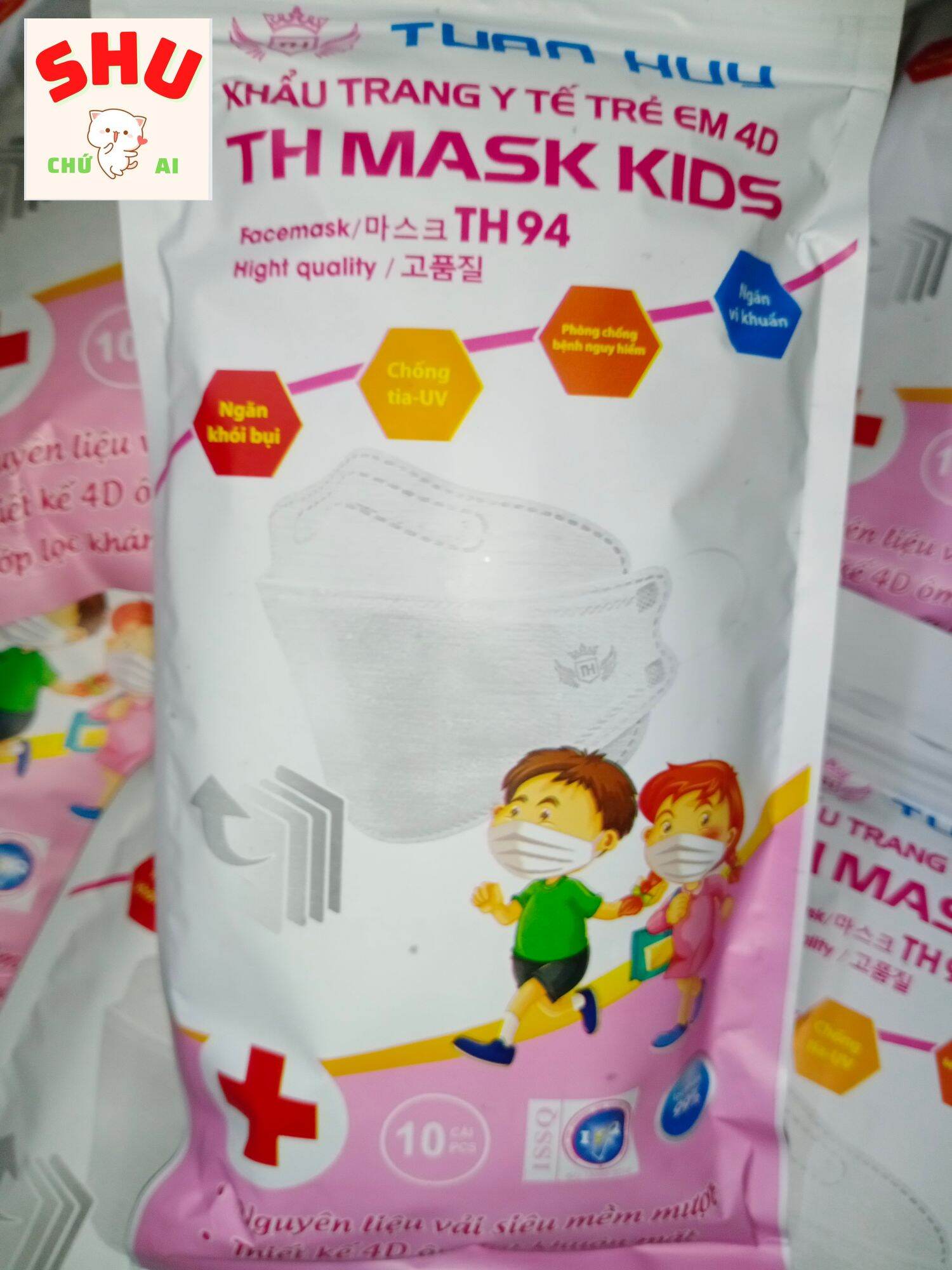 Khẩu trang 4 Lớp KF94 TH MASK Chống Bụi Mịn Và Kháng Khuẩn Hàng Cao Cấp cho trẻ em
