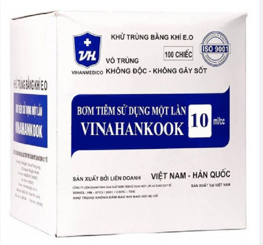 Bơm kim tiêm ống chích sử dụng 1 lần 1cc, 3cc, 5cc, 10cc (Bơm Tiêm Vô Trùng Vinahankook)