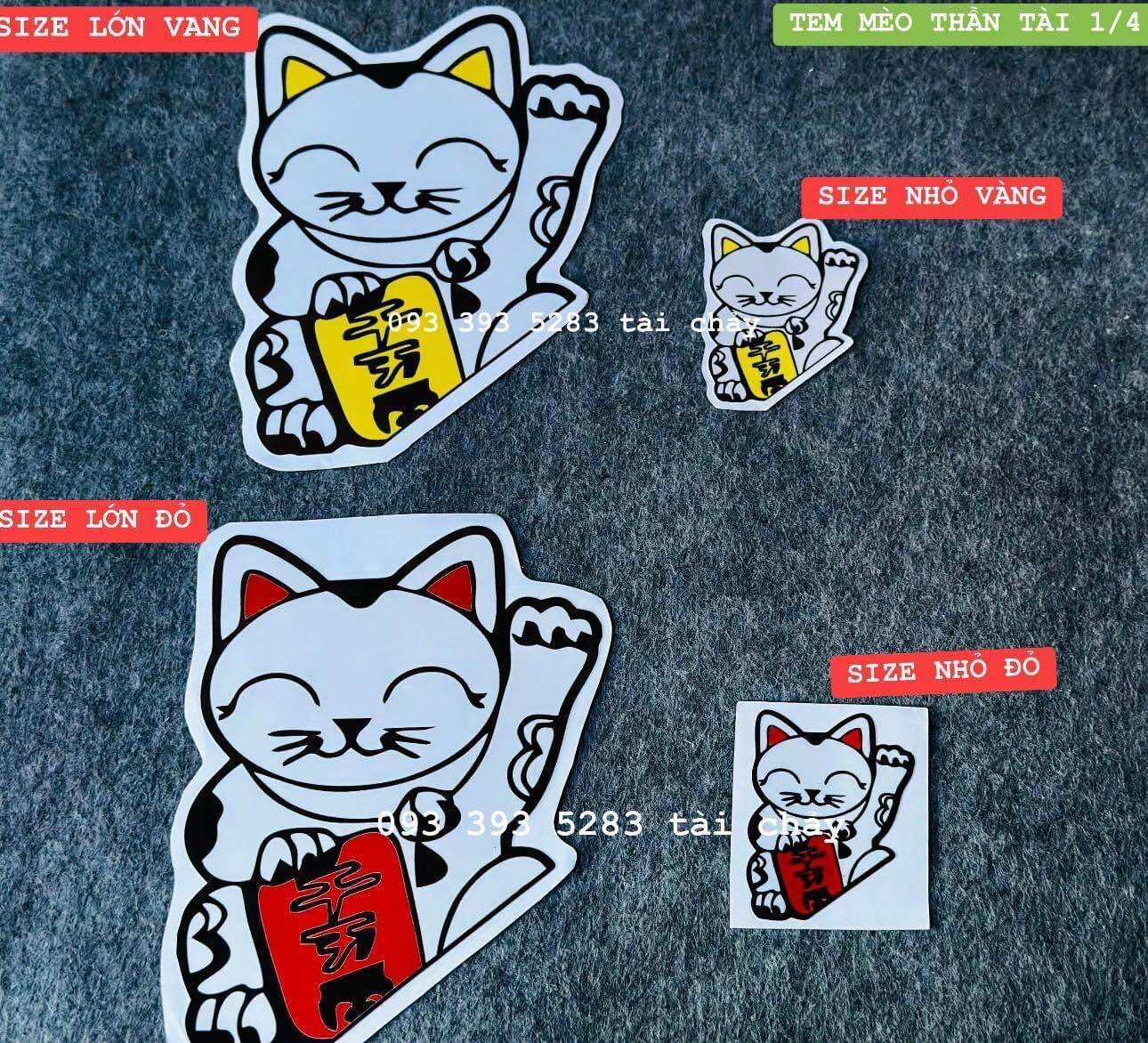 Tem decal sticker mèo thần tài 1/4