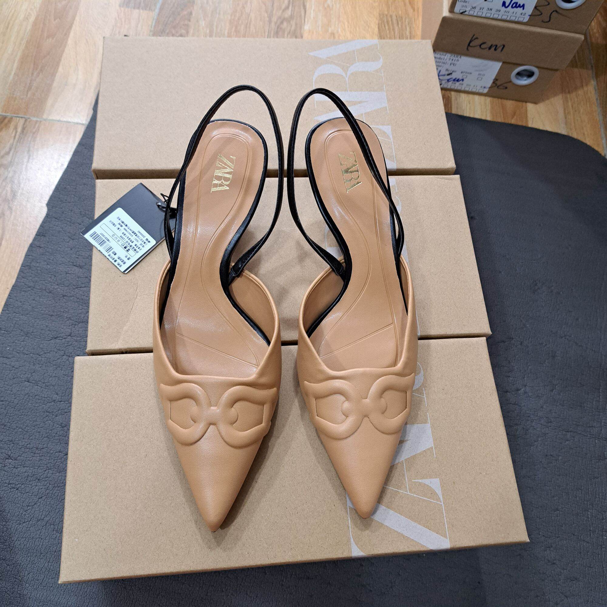 giày Slingback zara da thật