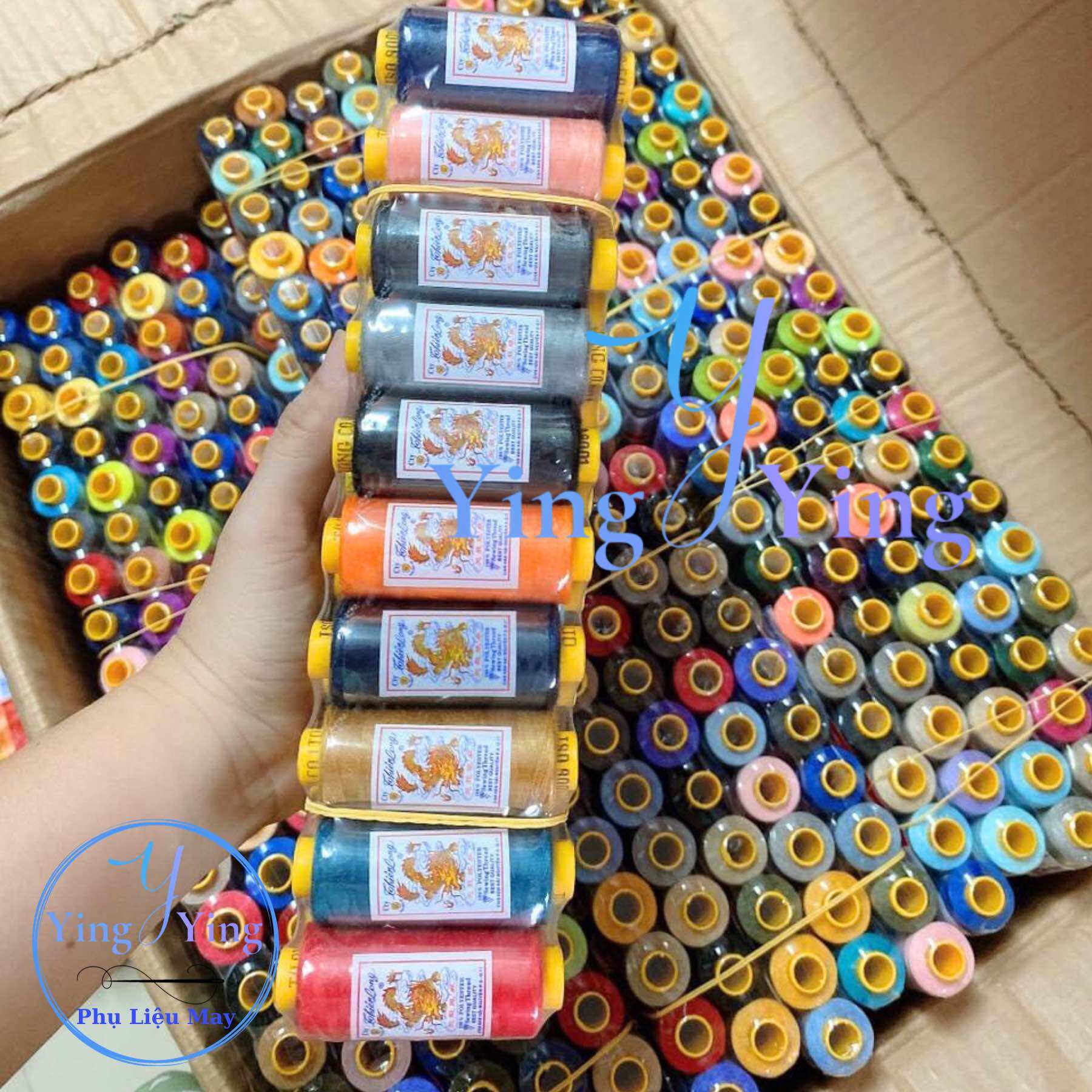 Chỉ may thiên long, 1 set 10 ống 400m, chỉ may thông dụng