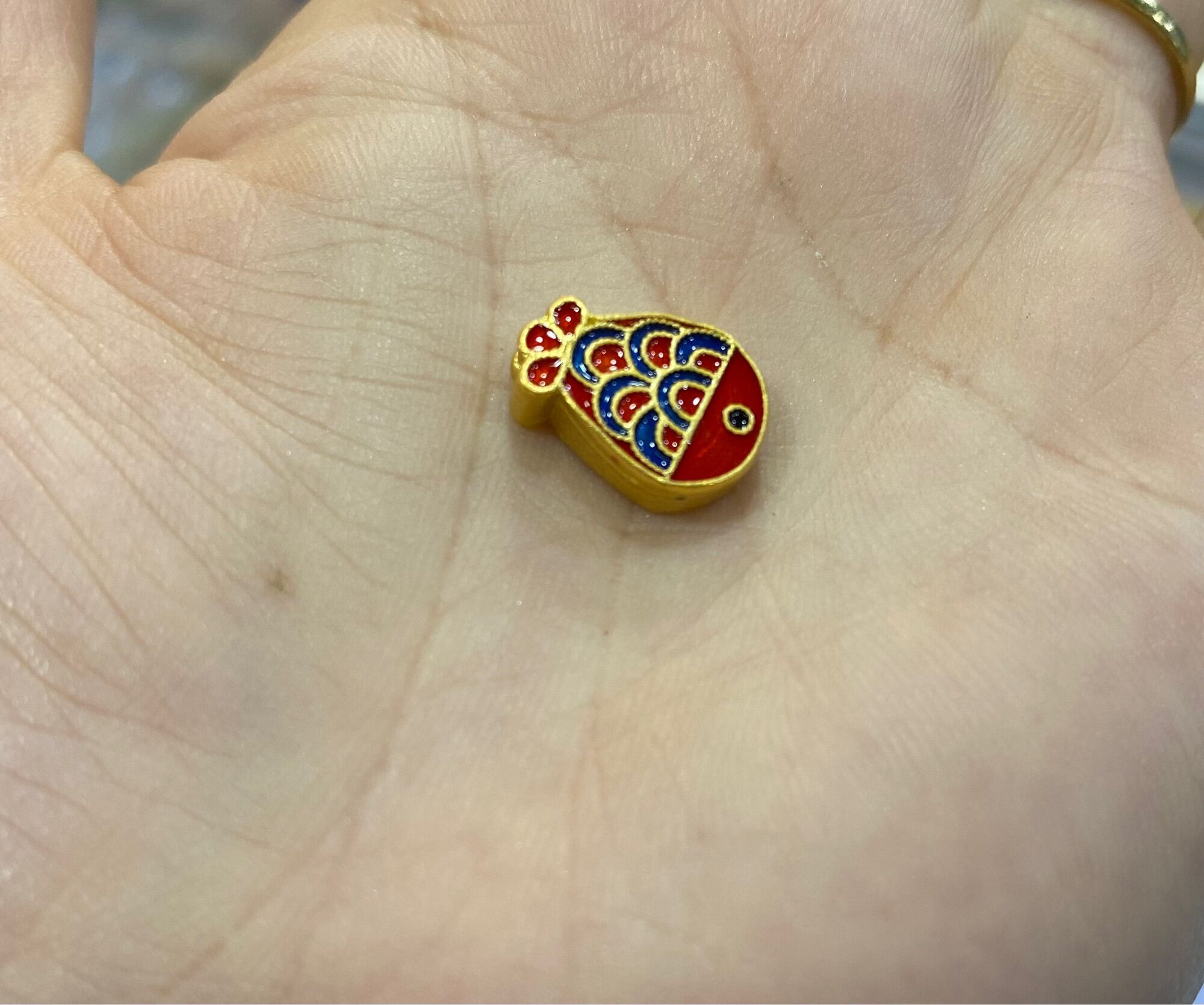 Charm Nepal Tây Tạng cá đỏ may mắn xâu vòng