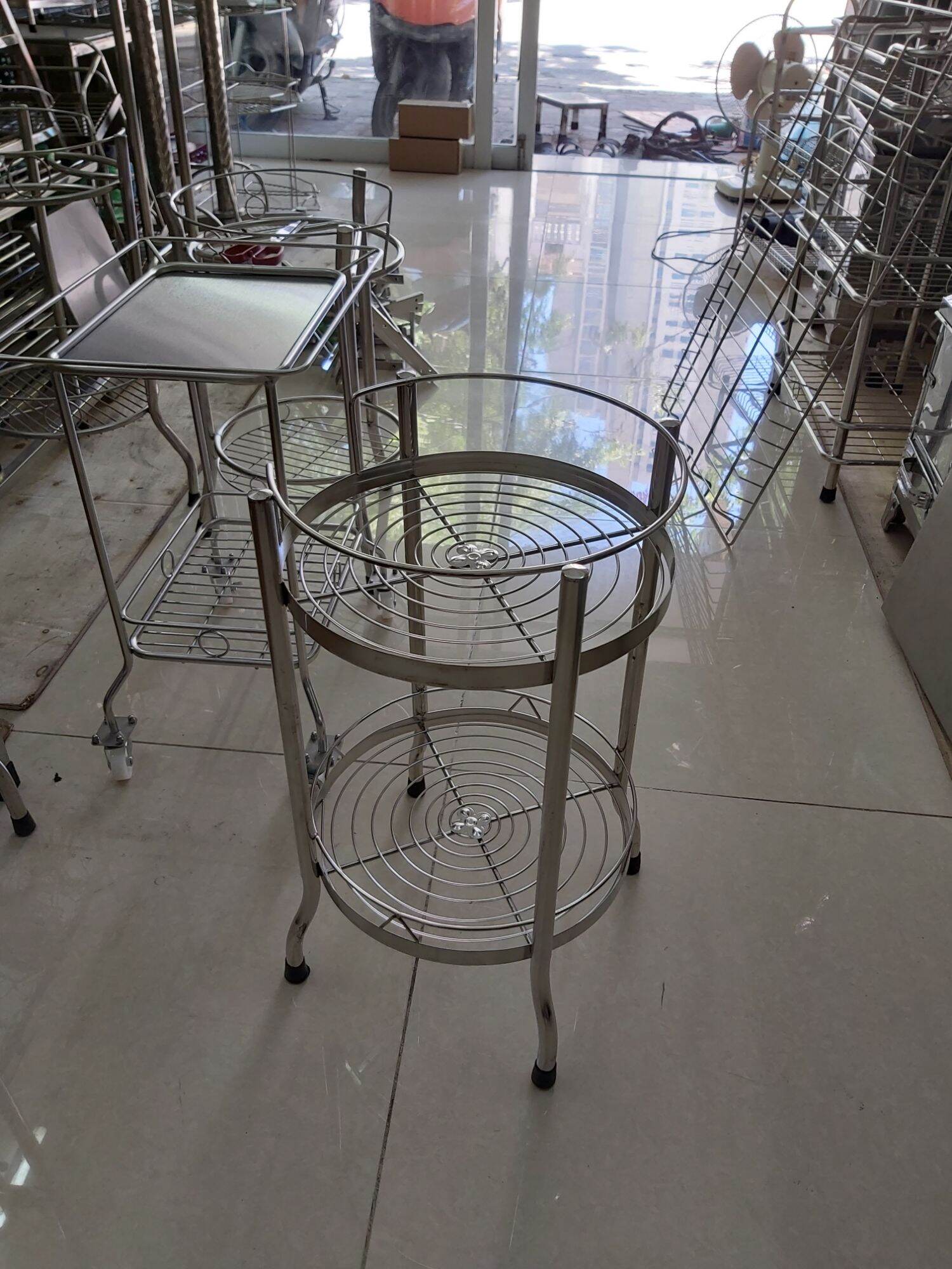 Kệ inox để nồi cơm, bình nước hàng dày