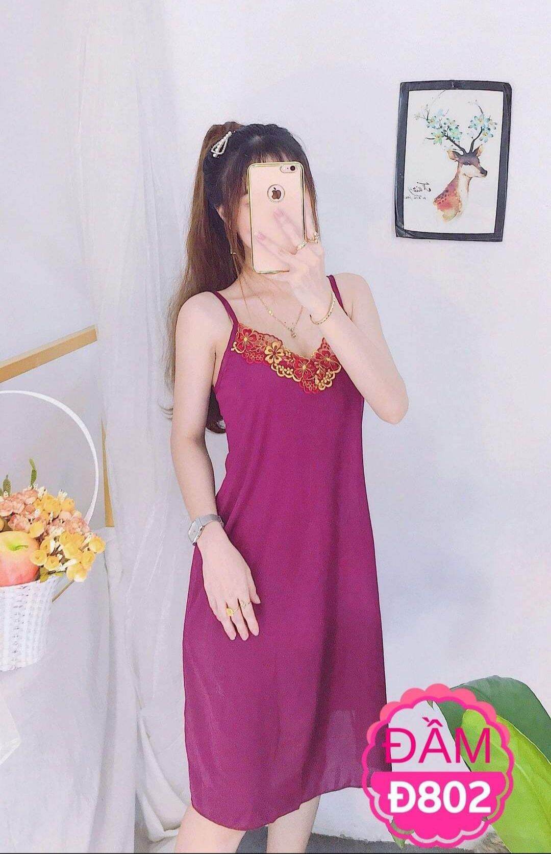 [Sale Xả Kho]Đầm mặc nhà thun lạnh 2 dây nữ - M38