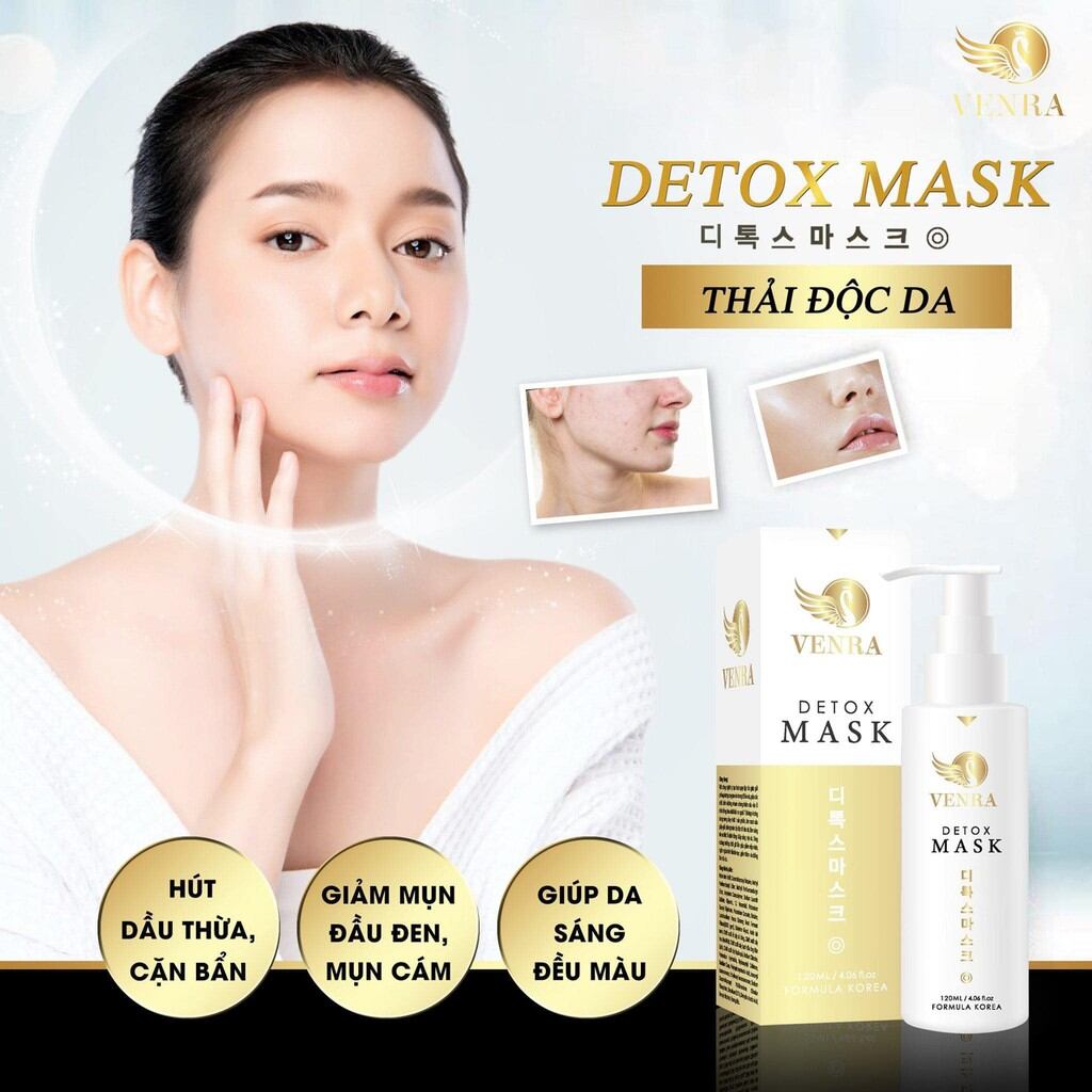 Mặt nạ thải độc da detox mask 120ml, tự tạo bọt làm da sạch sâu giải độc da