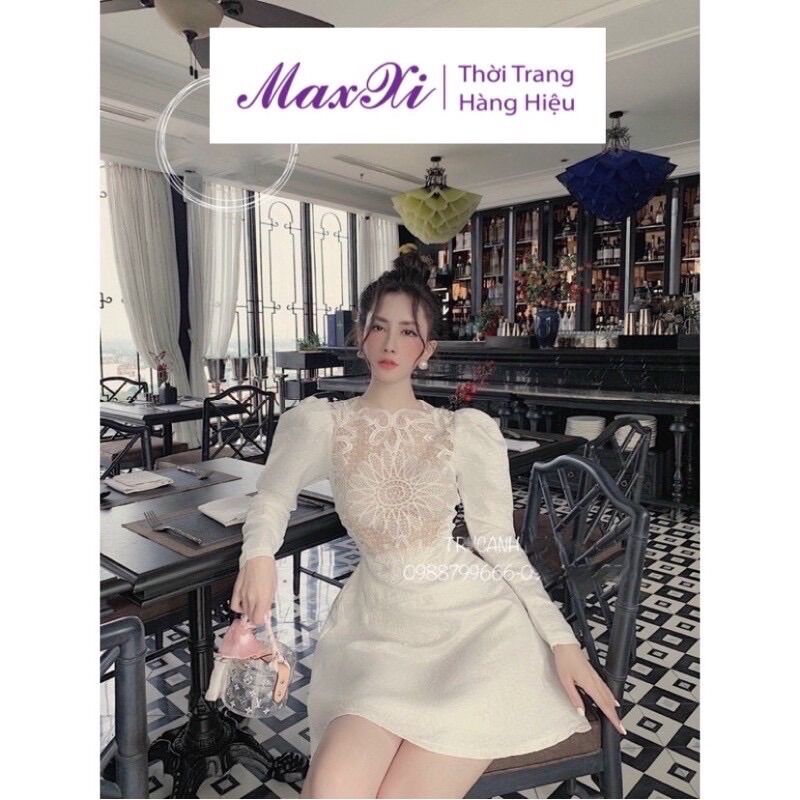 Đầm Xoè phối Ren Cao Cấp Dự Tiệc cho Nữ