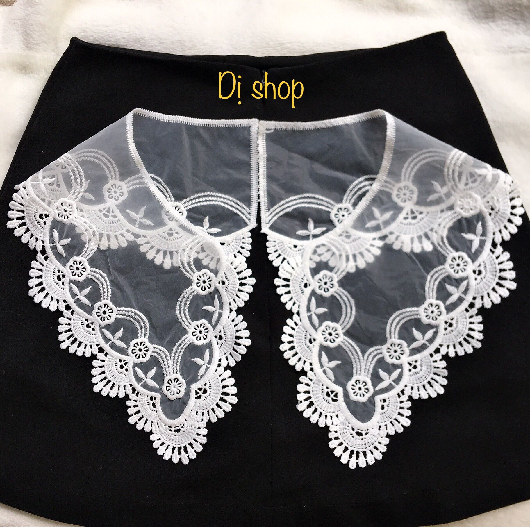 Cổ voan thêu dày dặn bản to