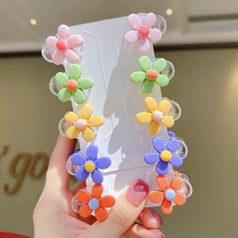 Cặp kẹp tóc hoa mai dễ thương nhiều màu cho bé gái