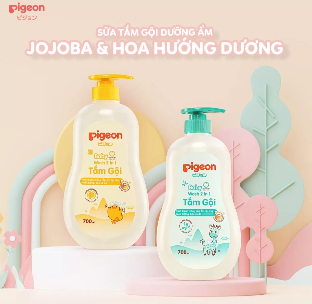 Sữa tắm gội dưỡng ẩm cho bé hiệu Pigeon đủ hương loại 200ml