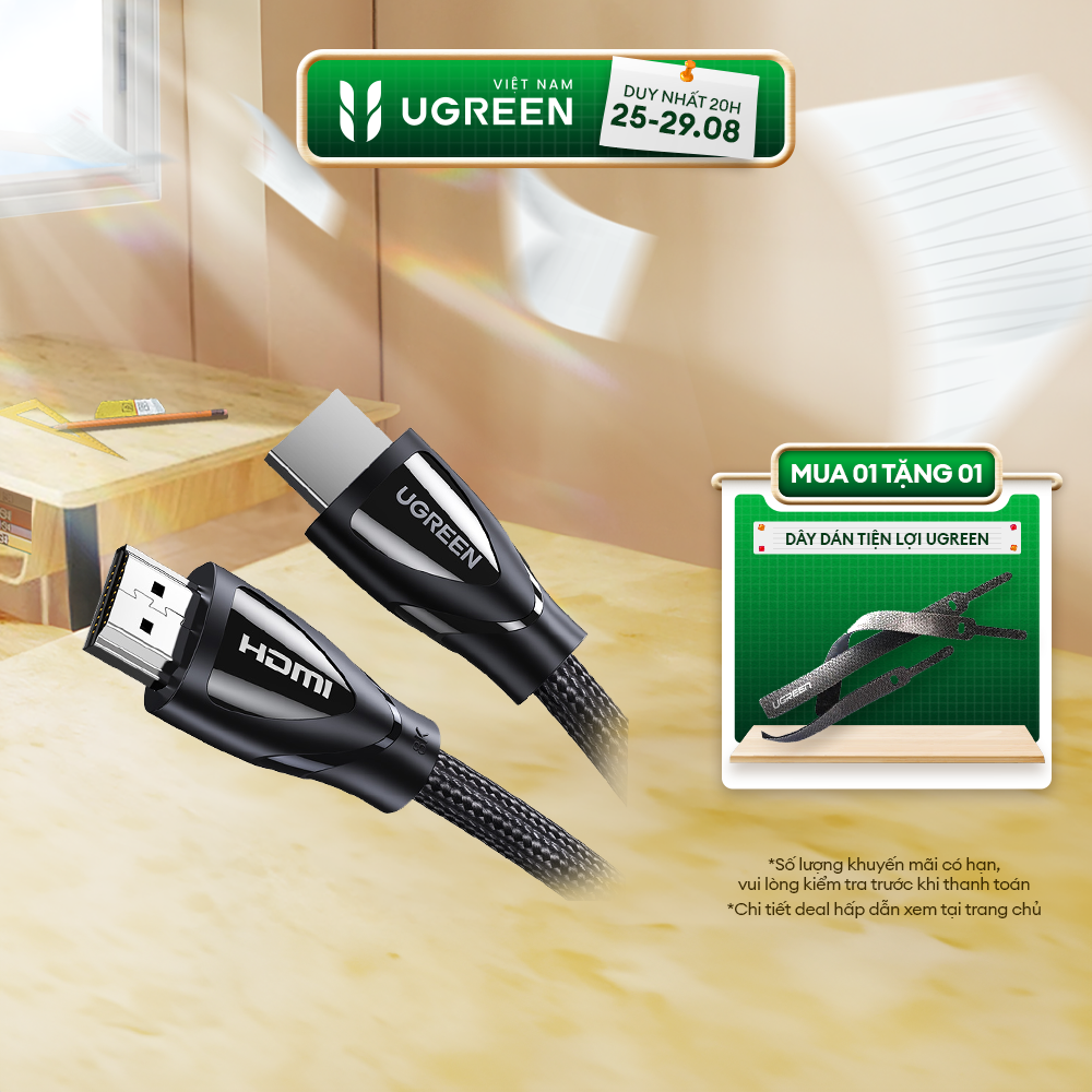 Cáp HDMI 2.1 48Gbps Ugreen HD140 Hỗ trợ phân giải 8K/60Hz | Sử dụng cho Xiaomi TV Box PS5 HUB USB | Truyền tải tín hiệu không suy hao, Vỏ hợp kim chống nhiễu tốt | Bảo Hành 1 đổi 1 18 Tháng | 40300 80401 80402 80403 80404 804