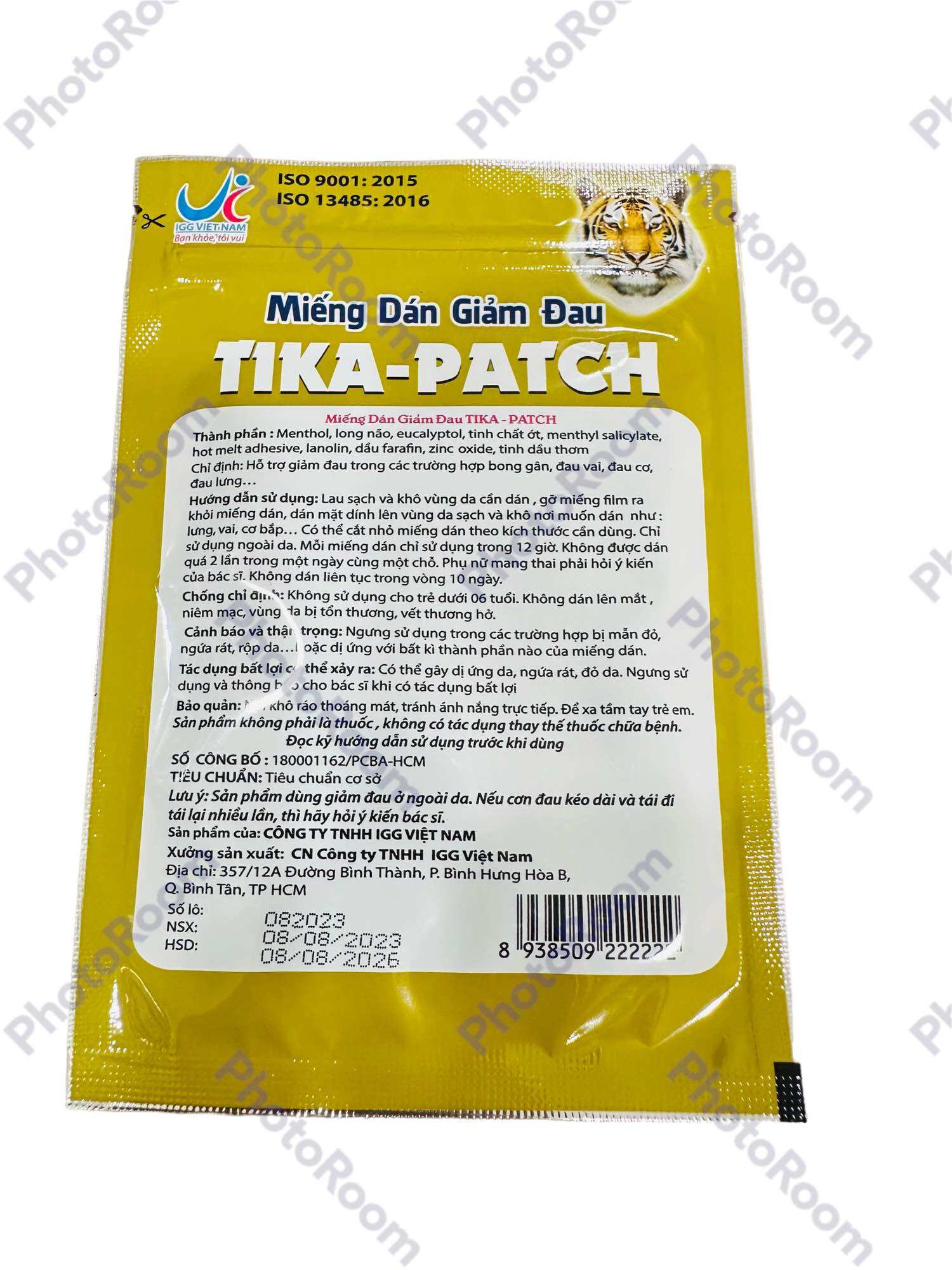 Miếng dán con hổ Tika-Patch- Giảm đau vai, đau cơ, đau lưng