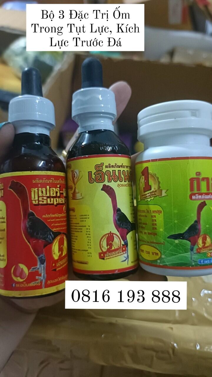 Thuốc gà chọi thái lan - Combo ốm trong tụt lực cho gà chọi, gà đá