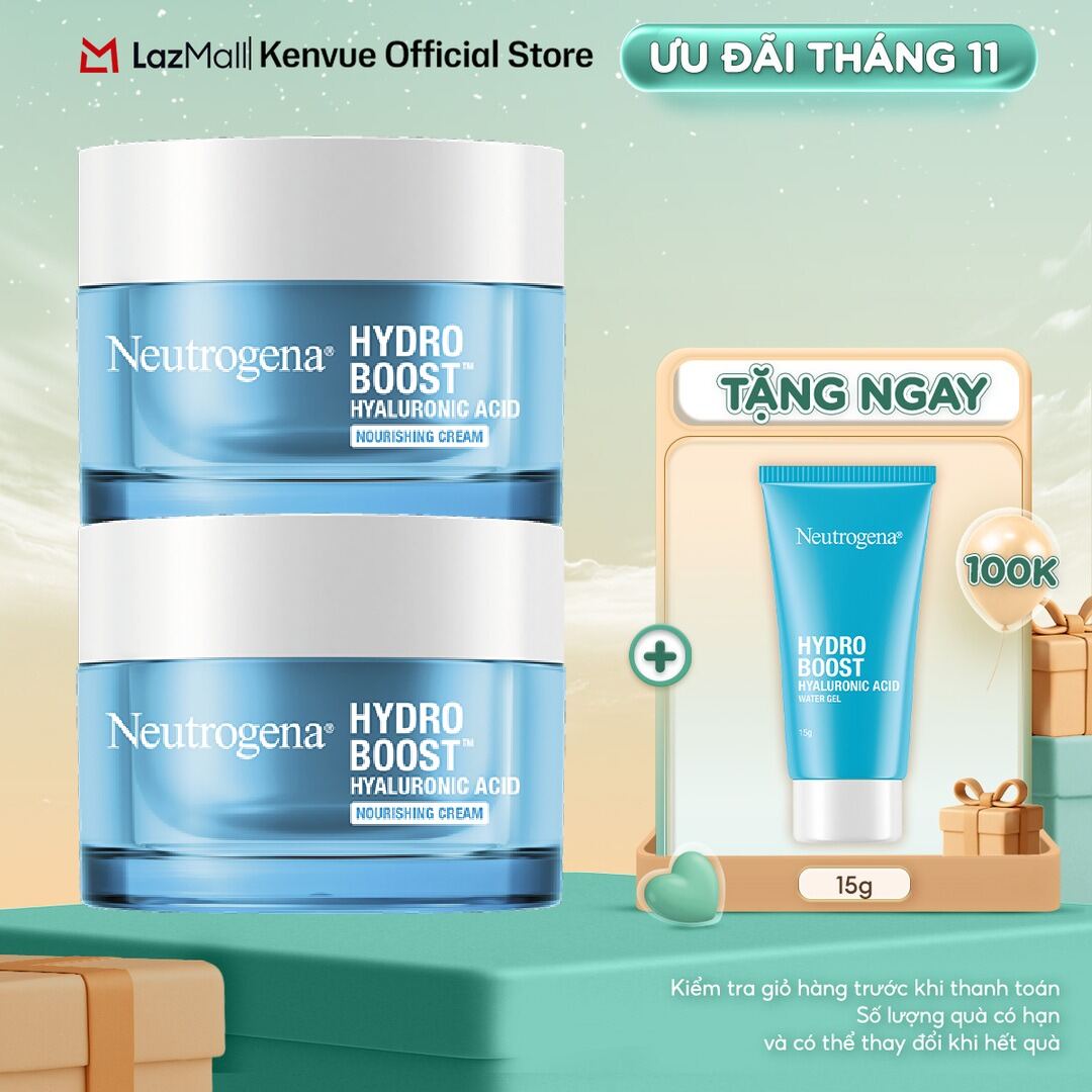 Bộ 2 Kem dưỡng ẩm cho da khô Neutrogena® Hydro Boost Hyaluronic Acid Nourishing Cream (50g) x2